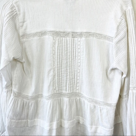 JOIE CARLEEN BOHO LACE CROCHET BLOUSE TOP WHITE S Romantic Cottagecore Victorian - Picture 10 of 12